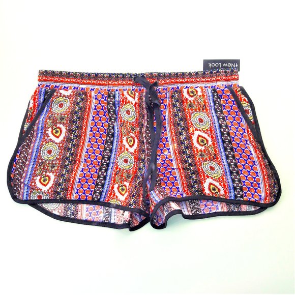 NWT! NEW LOOK Tribal Bohemian Print-Mix Shorts - Picture 1 of 10